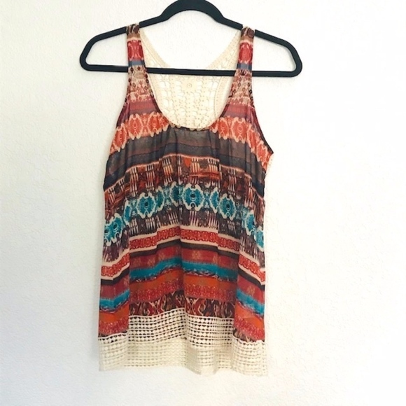 Collective Concepts | ColorfulCream Lace Back Tank - Picture 1 of 4